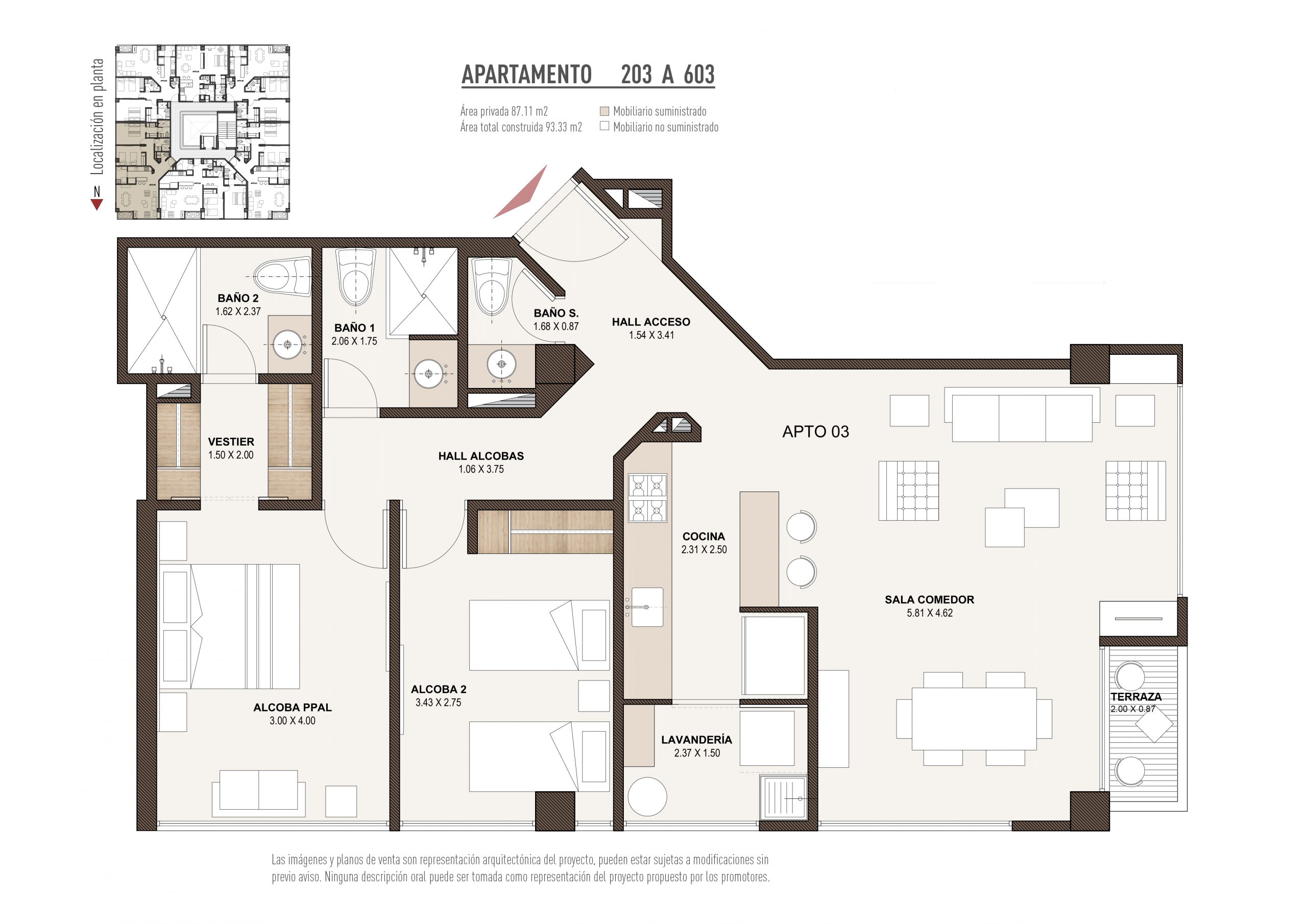 Plano de ventas para un proyecto de construcción que muestra la disposición y los detalles de las unidades disponibles. El plano incluye detalles como el tamaño de las unidades, la ubicación de las áreas comunes y los servicios disponibles en el edificio. El plano de ventas es una herramienta valiosa para ayudar a los compradores a visualizar su futura unidad y tomar decisiones informadas de compra.